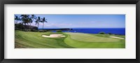 Framed Golf course at the oceanside, The Manele Golf course, Lanai City, Hawaii