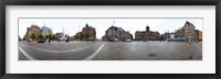 Framed Royal Palace and the Nieuwe Kerk, Dam Square, Amsterdam, Netherlands