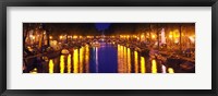 Framed Canal at night, Amsterdam, Netherlands