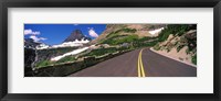 Framed Going-to-the-Sun Road at US Glacier National Park, Montana, USA