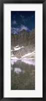 Framed Reflections on lake at US Glacier National Park, Montana