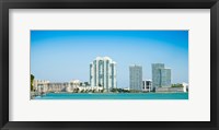 Framed Modern buildings at the waterfront, Miami, Florida, USA 2013