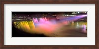 Framed Niagara Falls at night, Niagara River, Niagara County, New York State