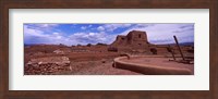 Framed Pecos Pueblo mission church ruins, Pecos National Historical Park, New Mexico, USA