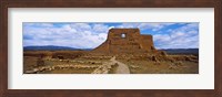 Framed Main structure in Pecos Pueblo mission church ruins, Pecos National Historical Park, New Mexico, USA