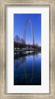 Framed Gateway Arch reflecting in the river, St. Louis, Missouri, USA