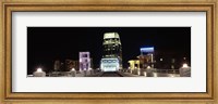 Framed Skyline at night  from Shelby Street Bridge, Nashville, Tennessee