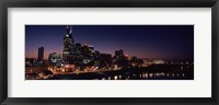 Framed Skylines at night along Cumberland River, Nashville, Tennessee, USA 2013