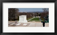 Framed Tomb of a soldier in a cemetery, Arlington National Cemetery, Arlington, Virginia, USA