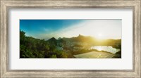 Framed Helipad at the top of Sugarloaf Mountain at sunset, Rio de Janeiro, Brazil