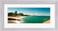 Framed Copacabana Beach with buildings in the background, Rio de Janeiro, Brazil