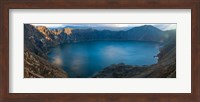 Framed Lake surrounded by mountains, Quilotoa, Andes, Cotopaxi Province, Ecuador