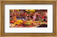 Framed Fruits at market stalls, La Boqueria Market, Ciutat Vella, Barcelona, Catalonia, Spain