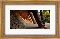 Framed Corridor in a park, Park Guell, Barcelona, Catalonia, Spain