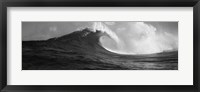 Framed Waves in the sea, Maui, Hawaii (black and white)