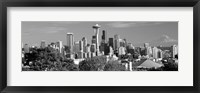 Framed View of city in black and white, Seattle, King County, Washington State, USA 2010