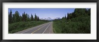 Framed Road passing through a landscape, George Parks Highway, Alaska, USA