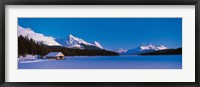 Framed Maligne Lake & Canadian Rockies Alberta Canada