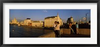 Framed Side profile of a couple romancing, Moskva River, Moscow, Russia