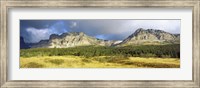 Framed Clouds over mountains, Many Glacier valley, US Glacier National Park, Montana, USA