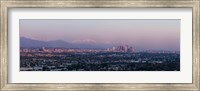 Framed City with mountains in the background, Los Angeles, California, USA