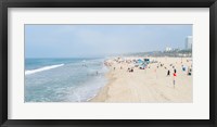 Framed Tourists on the beach, Santa Monica Beach, Santa Monica, Los Angeles County, California, USA