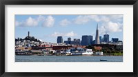 Framed Buildings at the waterfront, Transamerica Pyramid, Coit Tower, Fisherman's Wharf, San Francisco, California, USA