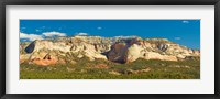 Framed White Cliffs mountain range outside Zion National Park, Utah, USA