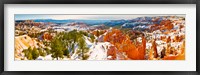 Framed High angle view of rock formations, Boat Mesa, Bryce Canyon National Park, Utah, USA