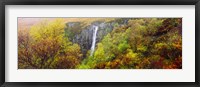 Framed Waterfall in autumn, Eas Mor, Allt Coire Na Banachdich, Glen Brittle, Isle Of Skye, Inner Hebrides, Scotland