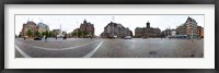 Framed Royal Palace and the Nieuwe Kerk, Dam Square, Amsterdam, Netherlands