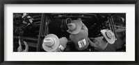 Framed High angle view of cowboys with horses at rodeo, Wichita Falls, Texas, USA