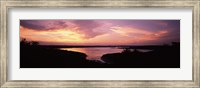 Framed Lake Travis at dusk - Pink Sky, Austin, Texas