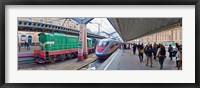 Framed Bullet train at a railroad station, St. Petersburg, Russia