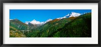 Framed Bridge at Simplon Pass road in autumn, Valais Canton, Switzerland