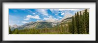 Framed Trees with Canadian Rockies in the background, Smith-Dorrien Spray Lakes Trail, Kananaskis Country, Alberta, Canada