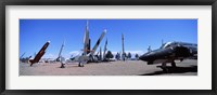 Framed Missile and military plane at a museum, White Sands Missile Range Museum, Alamogordo, New Mexico, USA