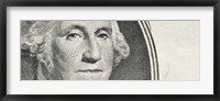 Framed Details of George Washington's image on the US dollar bill