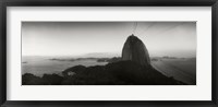 Framed Sugarloaf Mountain at sunset, Rio de Janeiro, Brazil (black and white)