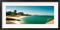 Framed Copacabana Beach with buildings in the background, Rio de Janeiro, Brazil