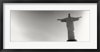 Framed Low angle view of Christ The Redeemer, Corcovado, Rio de Janeiro, Brazil (black and white)