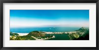 Framed Aerial view of a coast, Corcovado, Rio de Janeiro, Brazil