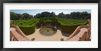 Framed High angle view of a formal garden, Horta Labyrinth Park, Horta-Guinardo, Barcelona, Catalonia, Spain