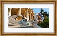 Framed Low angle view of Hall of Columns, Park Guell, Barcelona, Catalonia, Spain