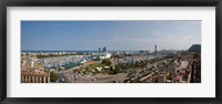 Framed High angle view of a harbor, Port Vell, Barcelona, Catalonia, Spain