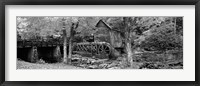 Framed Glade Creek Grist Mill, Babcock State Park, West Virginia, USA (Black & White)