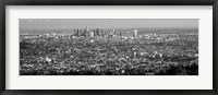 Framed Black and White View of Los Angeles from a Distance