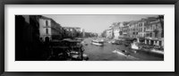 Framed Grand Canal in black and white, Venice, Italy