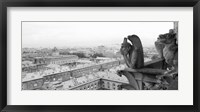 Framed Gargoyle statue at a cathedral, Notre Dame, Paris, Ile-De-France, France