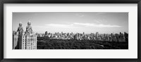 Framed Cityscape Of New York City in black and white, New York State